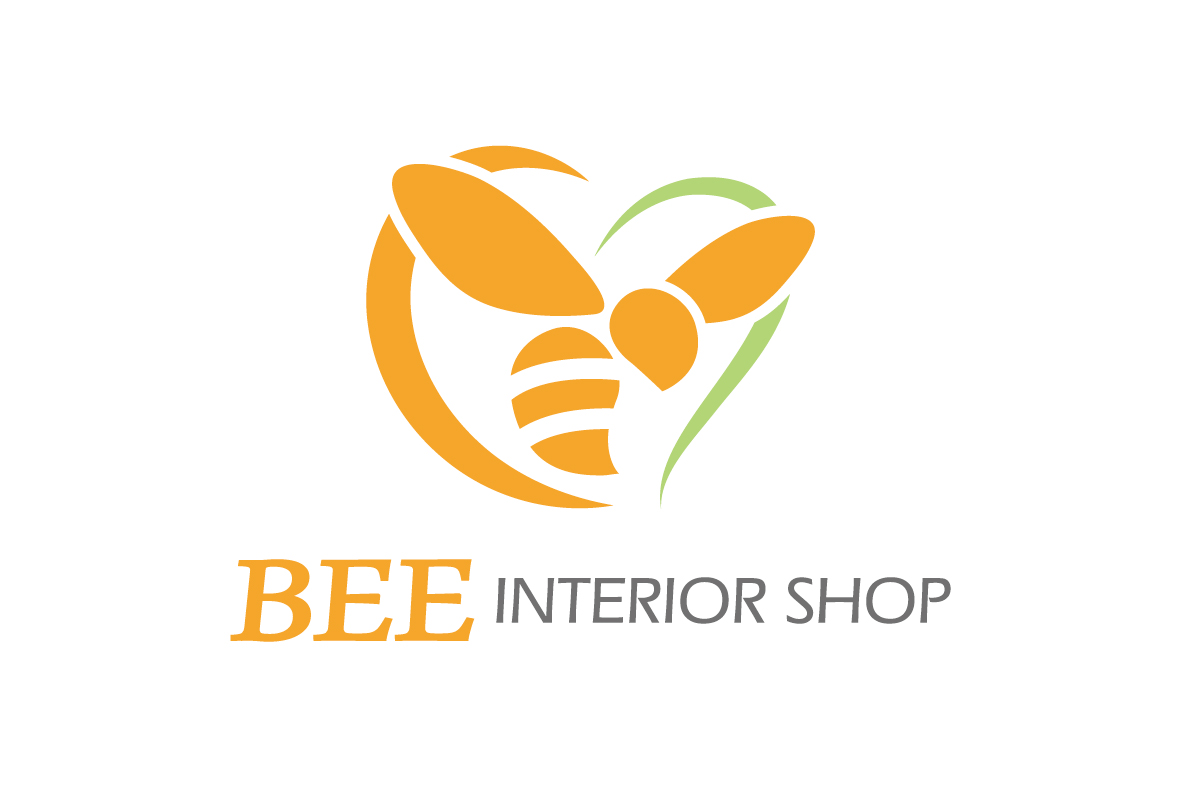 雑貨・インテリアショップより発注されたロゴマークです。蜂(ハチ)とハートをモチーフに暖色系カラーで制作したかわいいロゴデザインです。